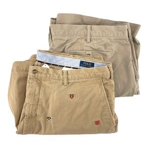 Polo Ralph Lauren Stretch Classic Fit Chino Shorts Mens 44B Crest Tan - Lot of 2